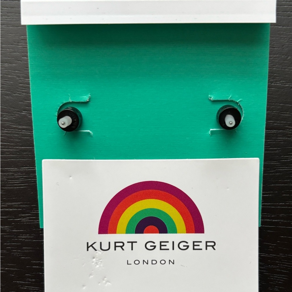 Kurt Geiger London - Black Eagle Stone Stud Earrings NWT - Picture 8 of 9
